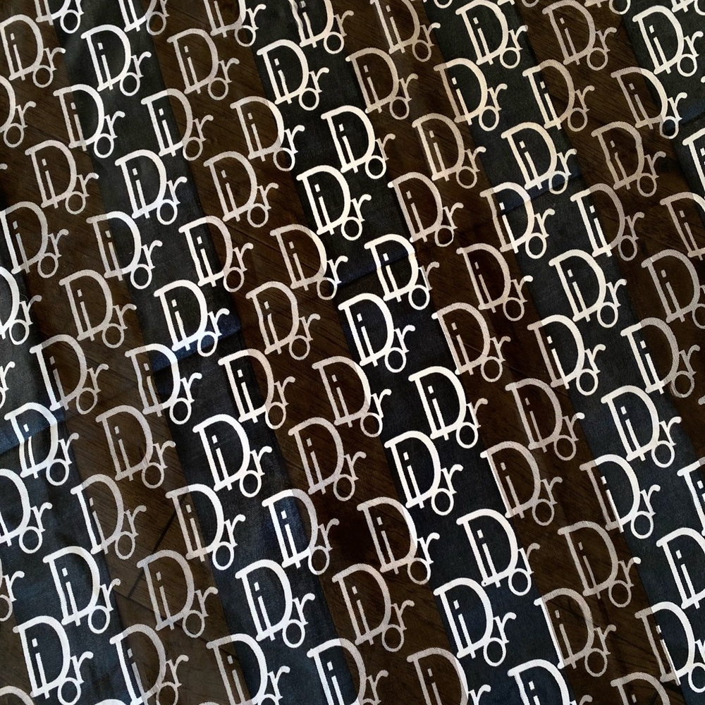 Vintage Dior Scarf Wrap Christian Dior Shawl Scarf Satin Sheer Black Scarf